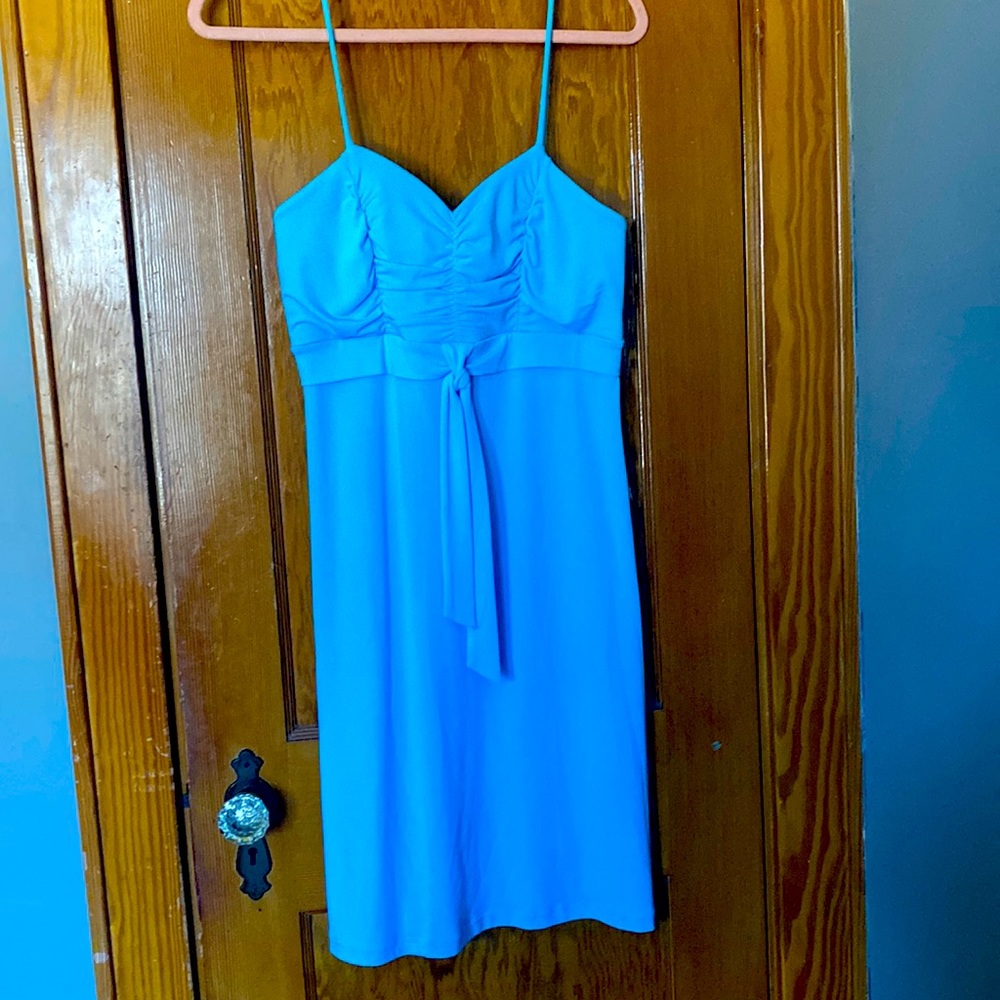 Blue spaghetti strap dress